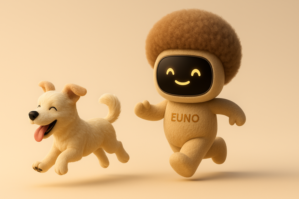 Euno coupe afro joue avec un chien