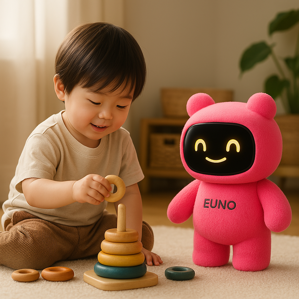 Euno rose s'amuse avec enfant